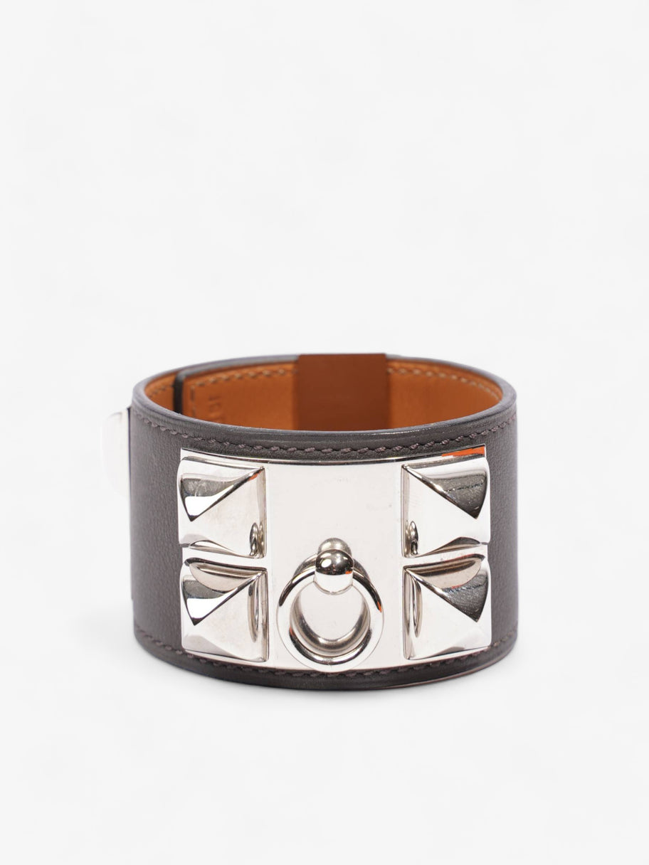 Hermes Collier De Chien Bracelet Black / Silver Leather Small Image 3