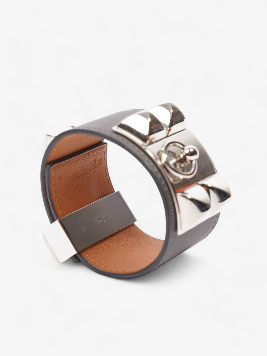 Hermes Collier De Chien Bracelet Black / Silver Leather Small Image 4