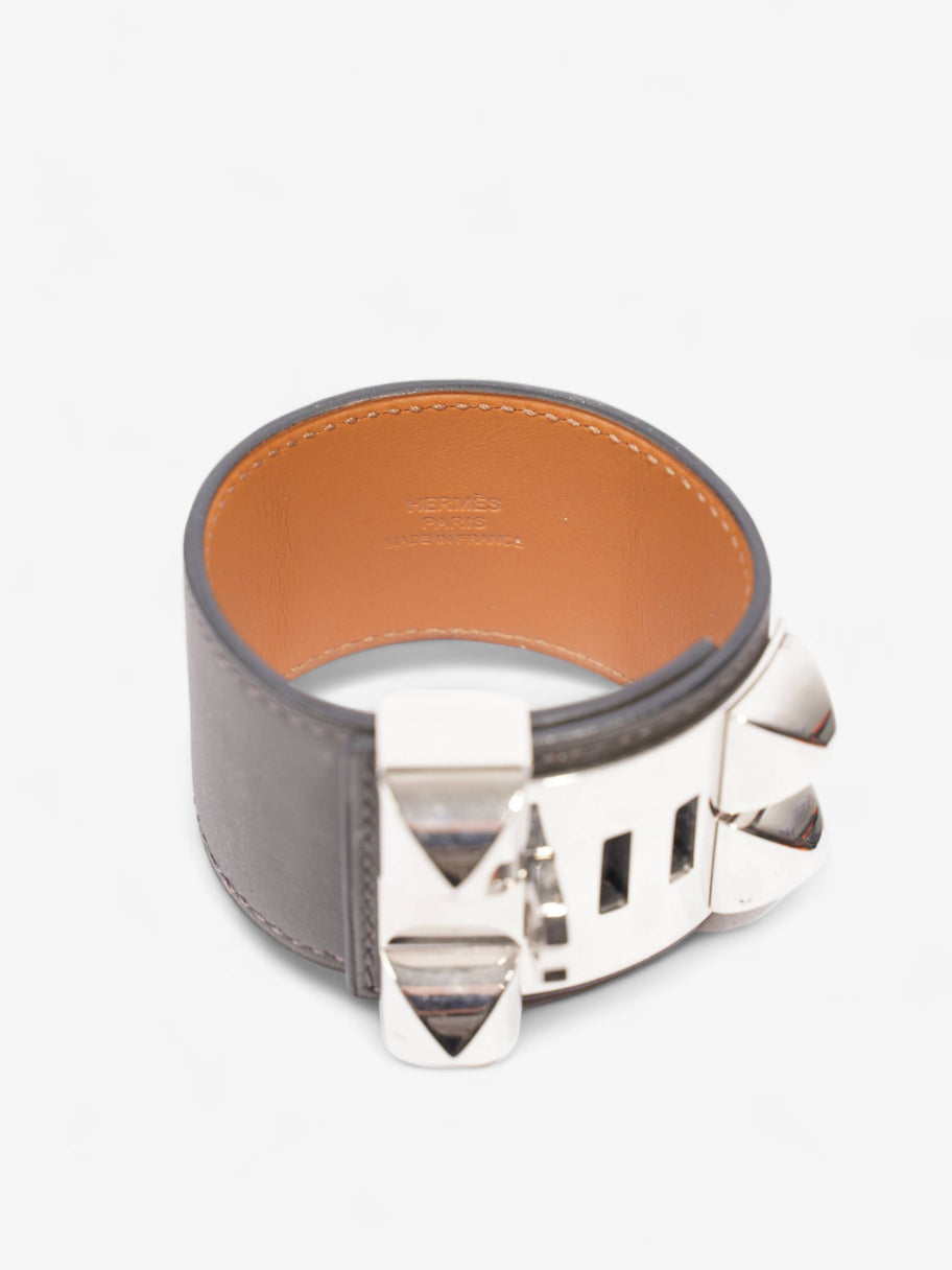 Hermes Collier De Chien Bracelet Black / Silver Leather Small Image 5