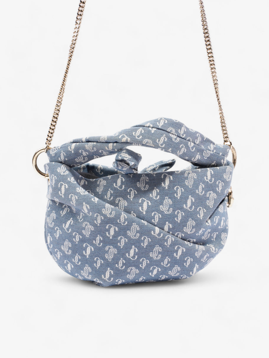 Jimmy Choo Bonny Tote Bag Blue Monogram Denim Image 4