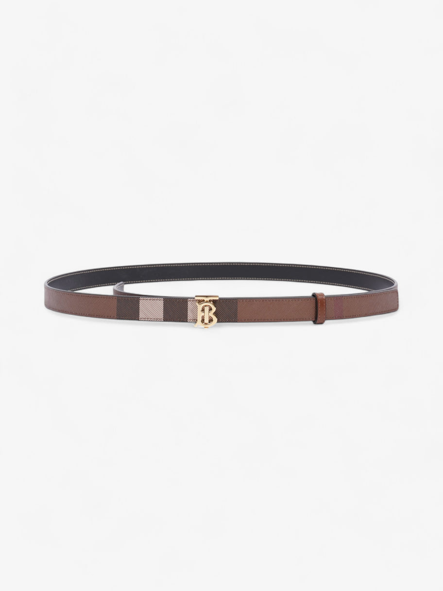 Burberry TB Belt Reversible Giant Check Belt Dark Birch Brown Canvas Large (134cm) Image 1