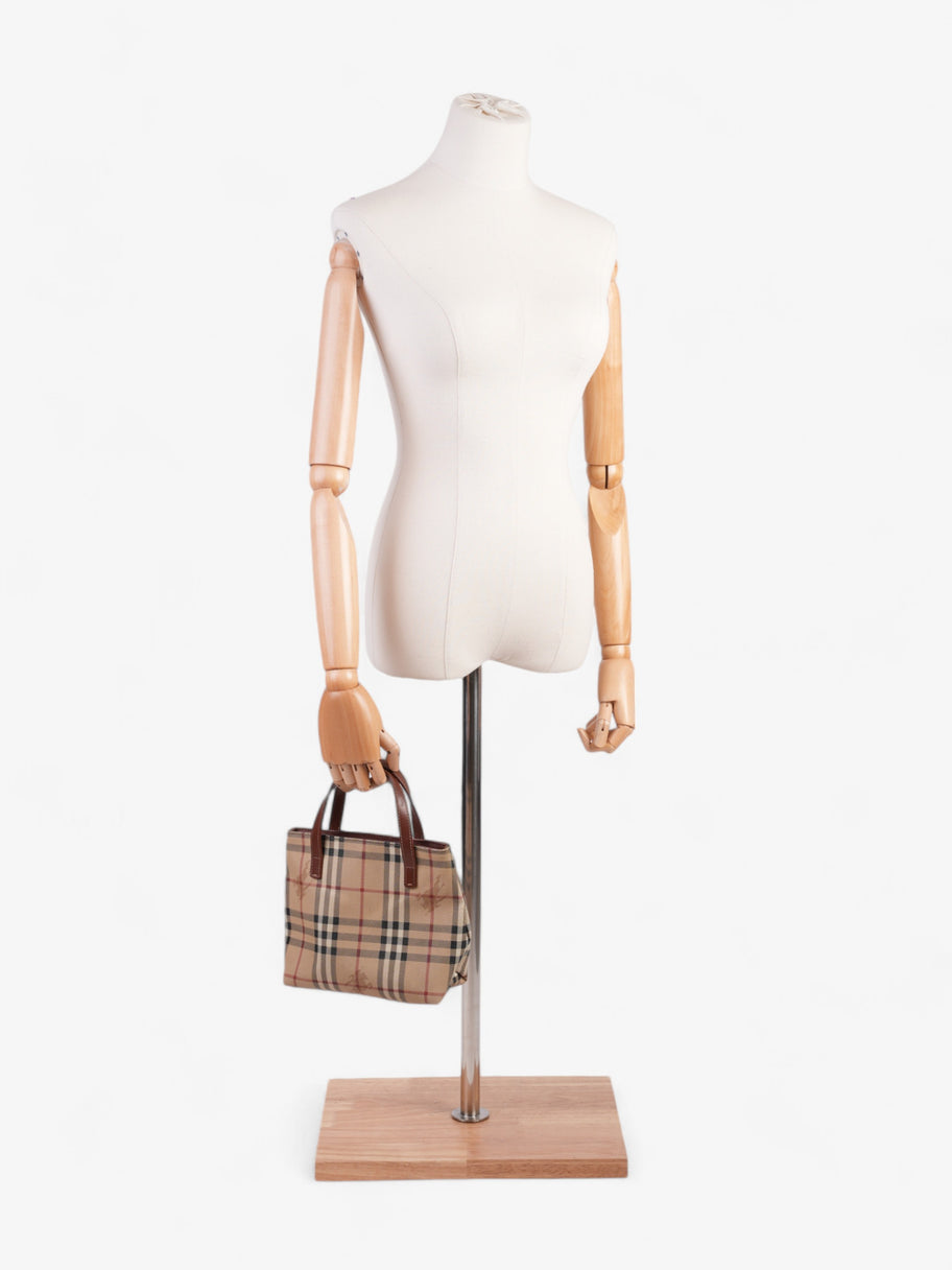 Burberry Check Tote Nova Check / Brown Coated Canvas Image 2