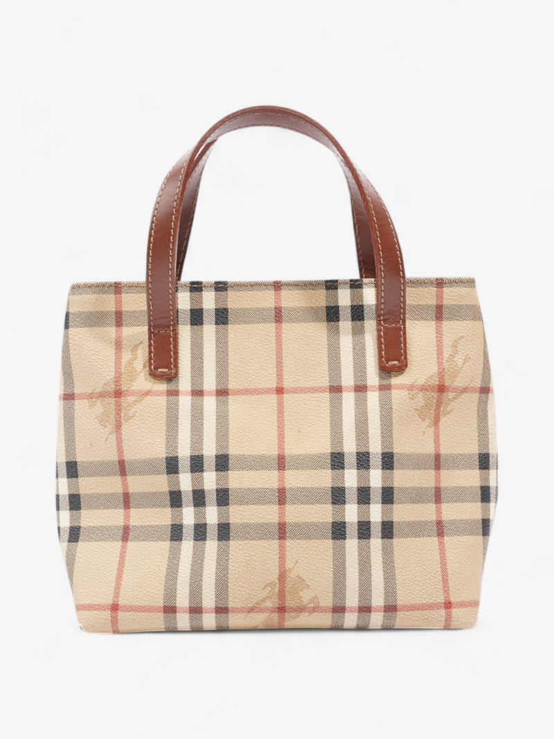  Burberry Check Tote Nova Check / Brown Coated Canvas