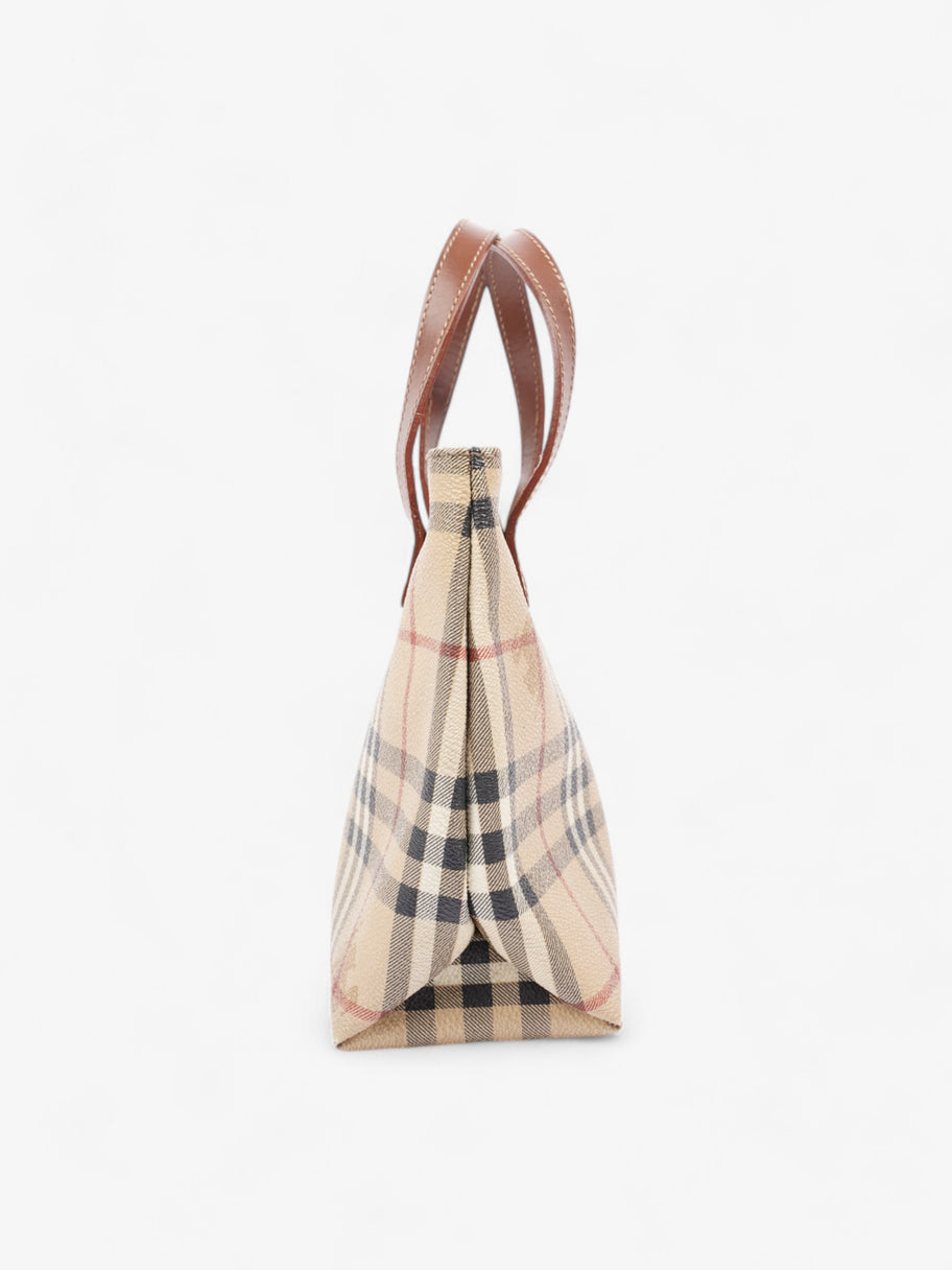 Burberry Check Tote Nova Check / Brown Coated Canvas Image 5