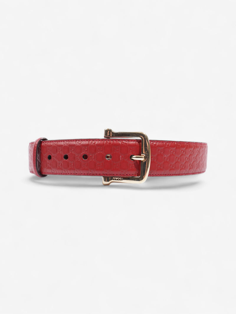  Gucci Buckle Belt Red Leather 80cm 32