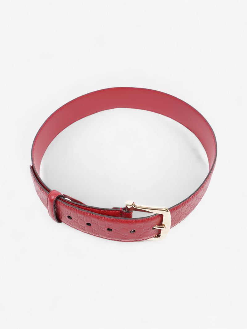  Gucci Buckle Belt Red Leather 80cm 32