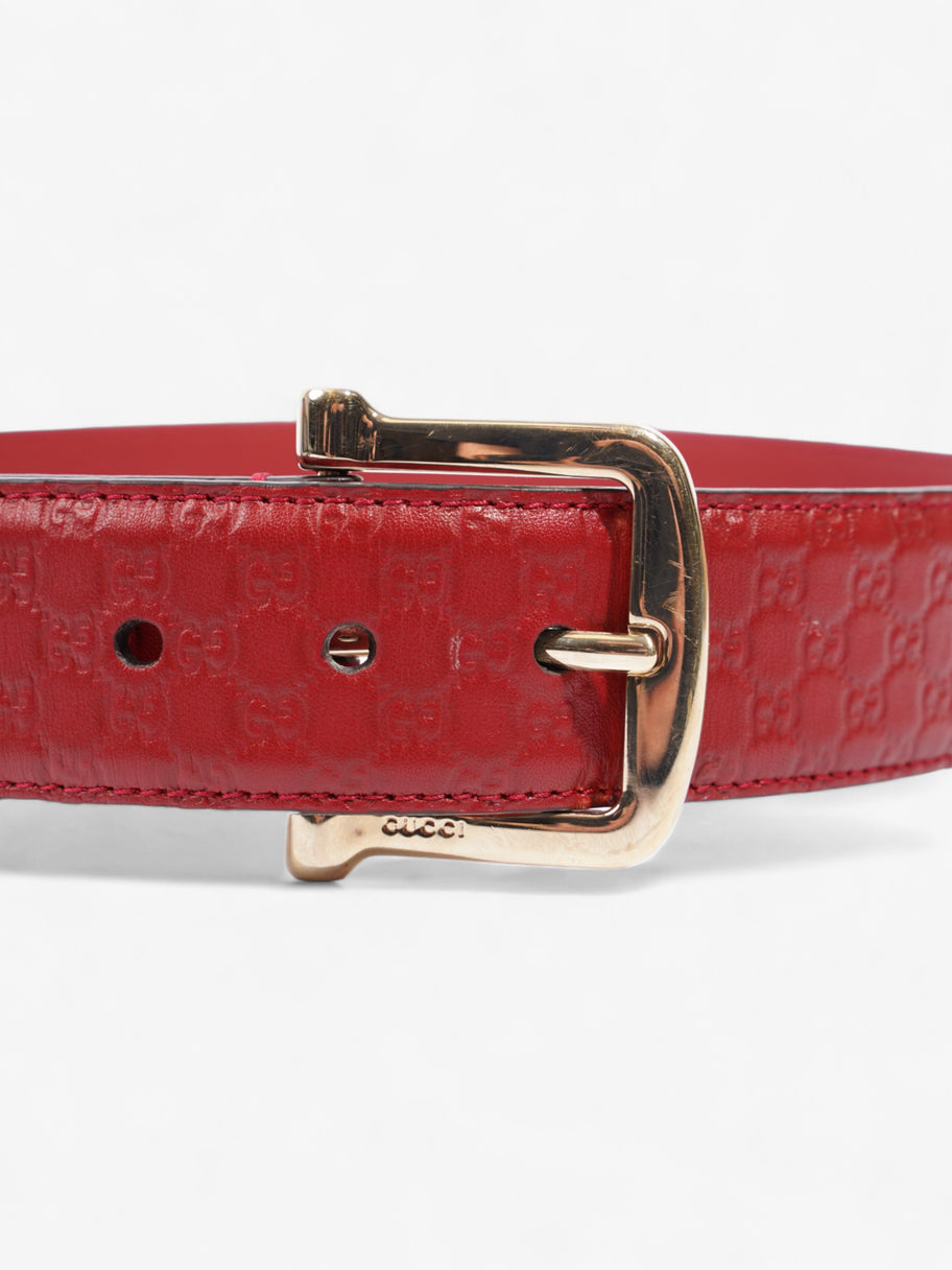 Gucci Buckle Belt Red Leather 80cm 32