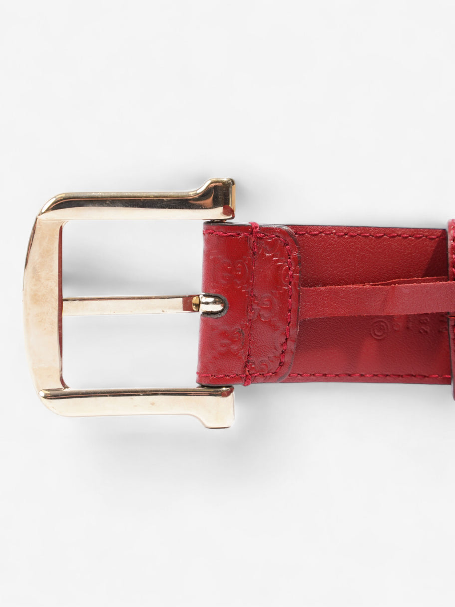 Gucci Buckle Belt Red Leather 80cm 32