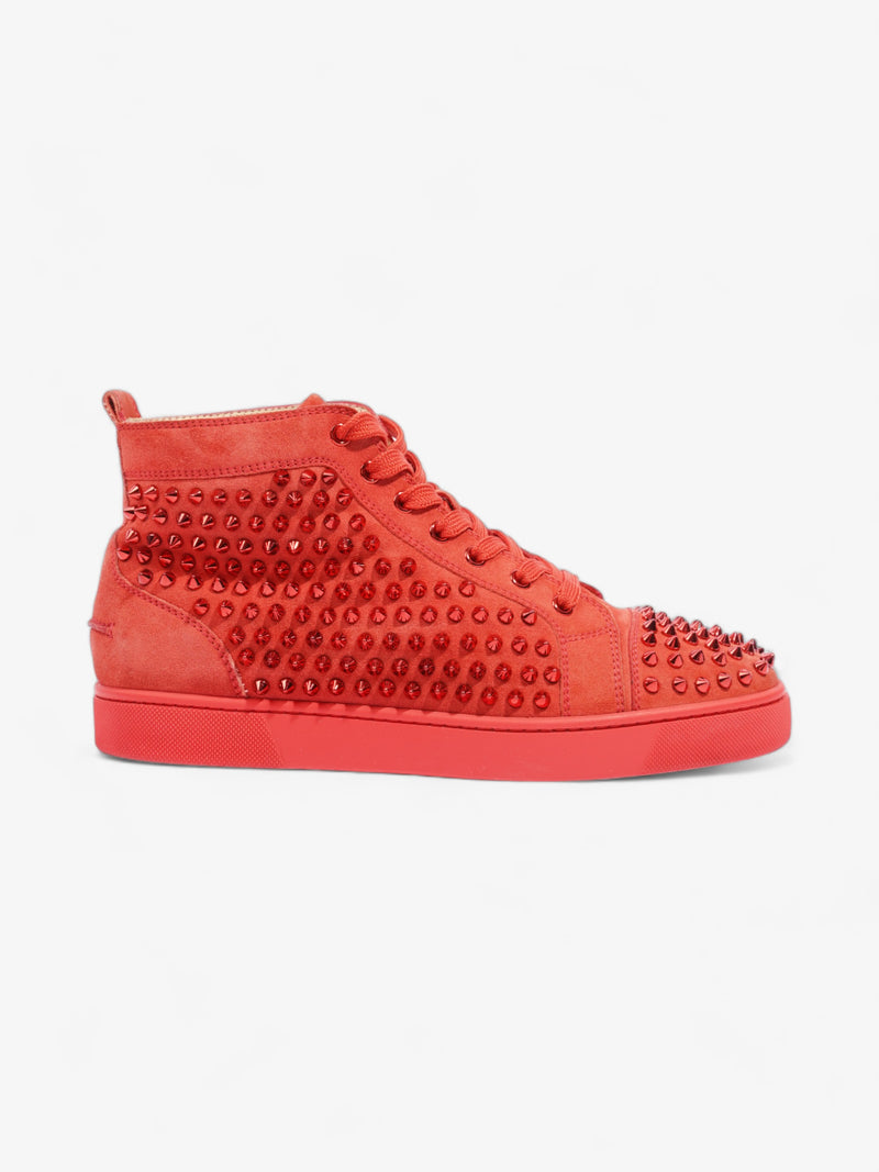  Christian Louboutin Louis Spikes High top Red Suede EU 41.5 UK 7.5