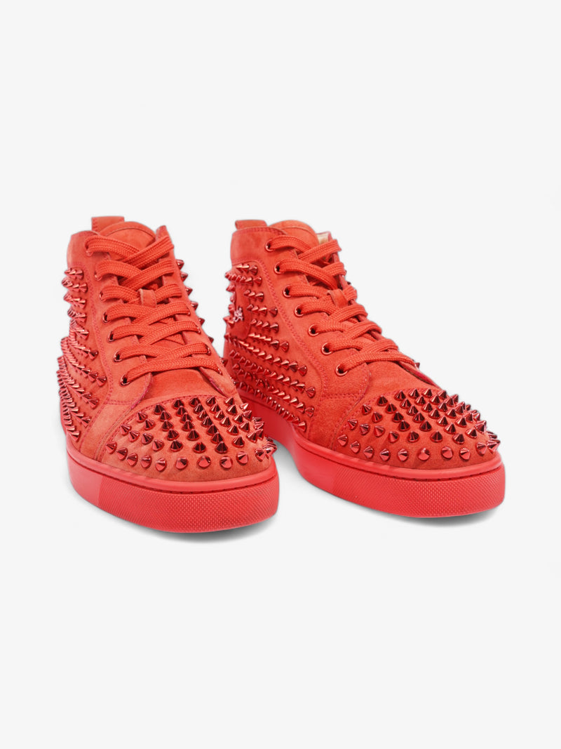  Christian Louboutin Louis Spikes High top Red Suede EU 41.5 UK 7.5