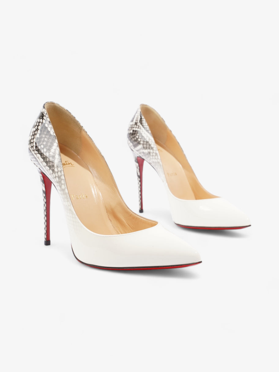 Christian Louboutin So Kate 110mm White / Black Snakeskin Patent Leather EU 38 UK 5 Image 2