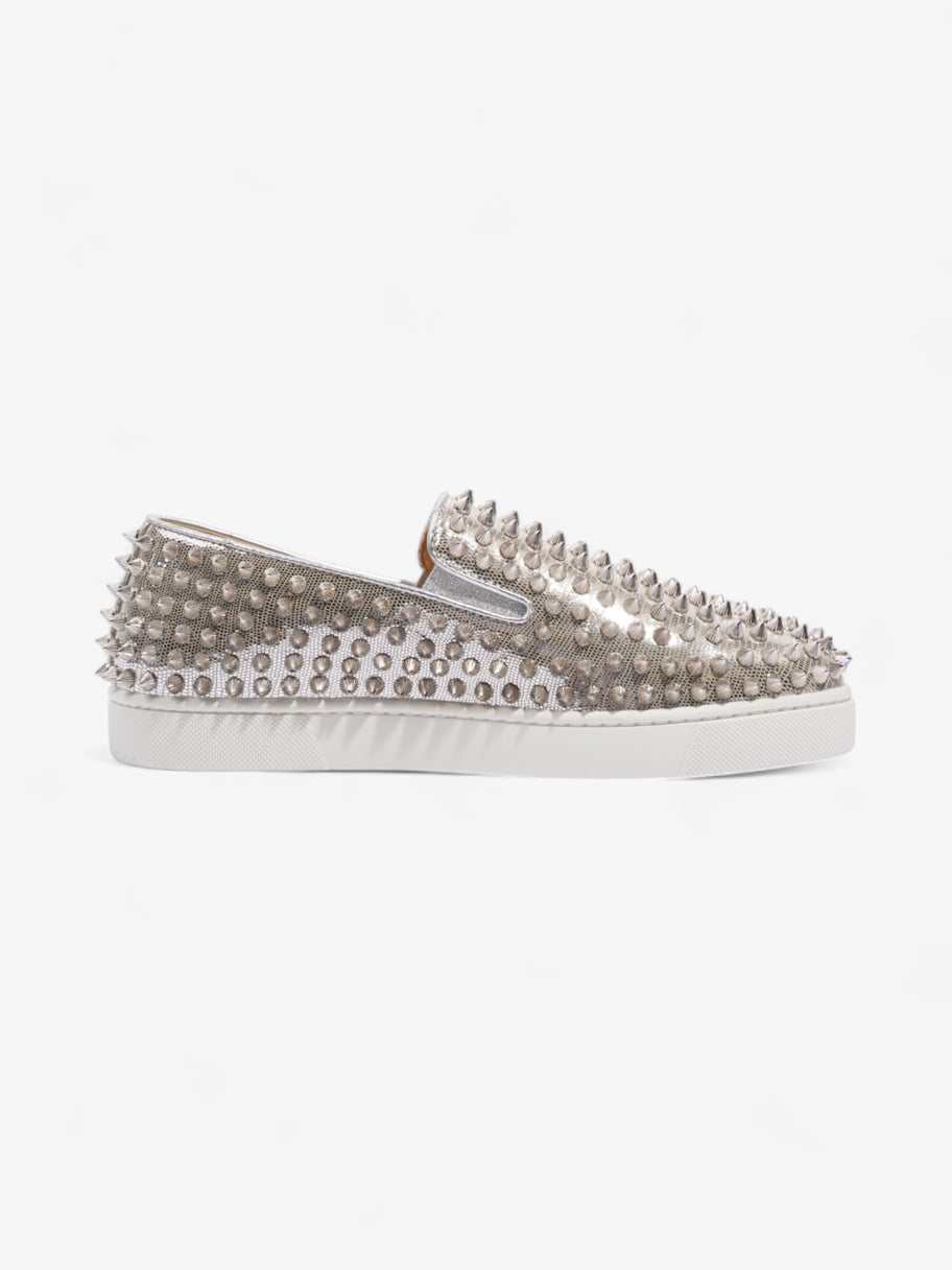 Christian Louboutin Roller-Boat Silver Leather EU 39 UK 6 Image 4