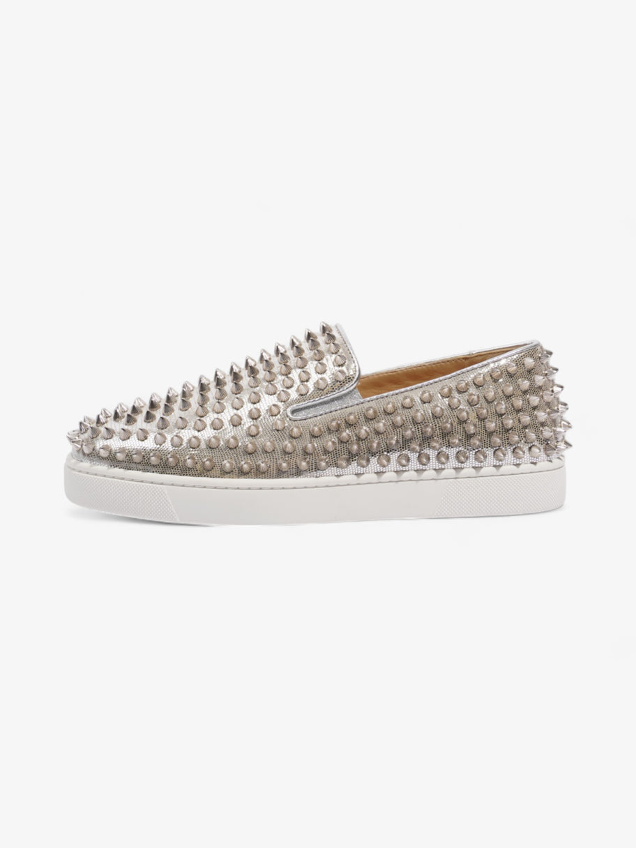 Christian Louboutin Roller-Boat Silver Leather EU 39 UK 6 Image 5