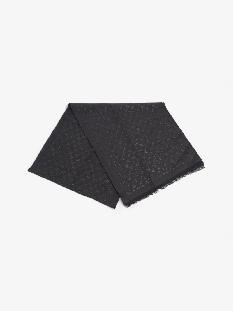  Gucci GG Scarf Black Wool