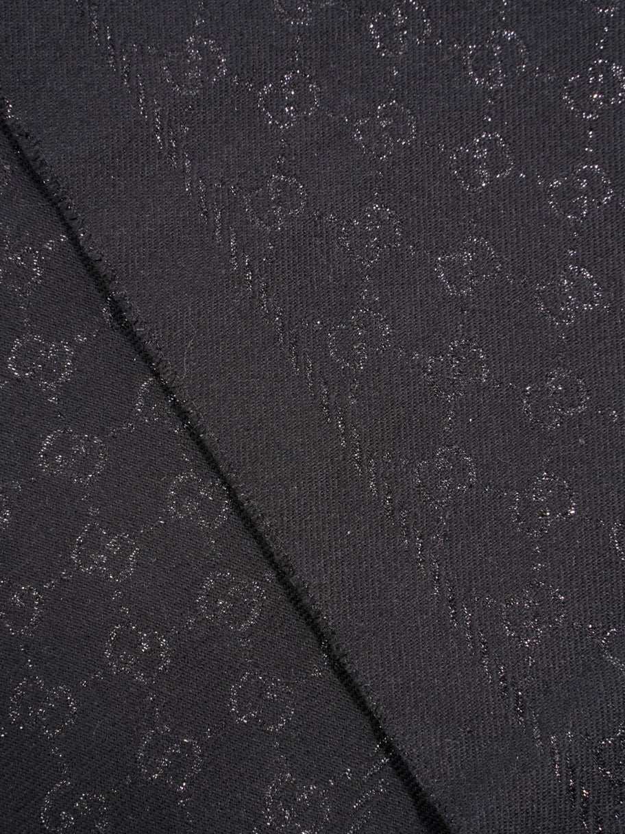 Gucci GG Scarf Black Wool Image 2