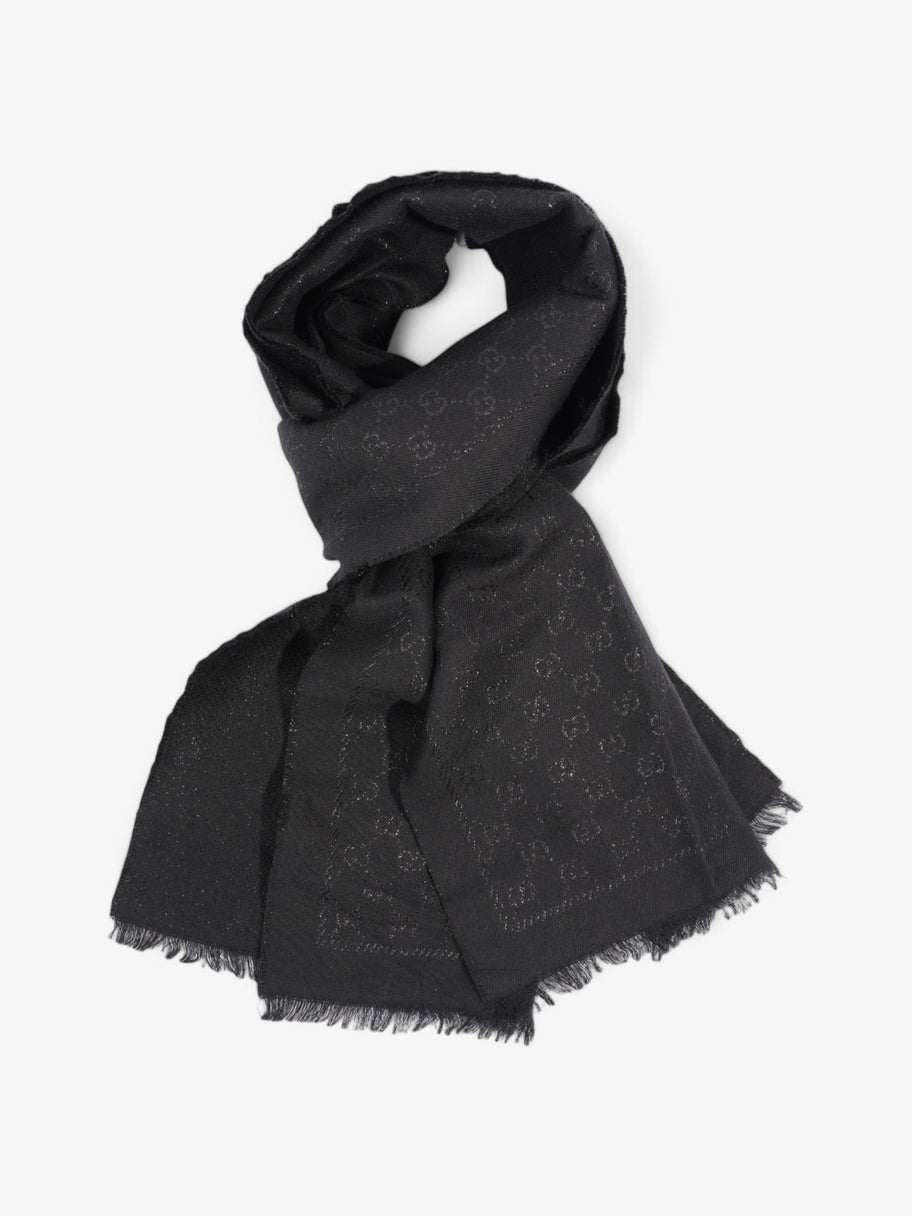 Gucci GG Scarf Black Wool Image 4