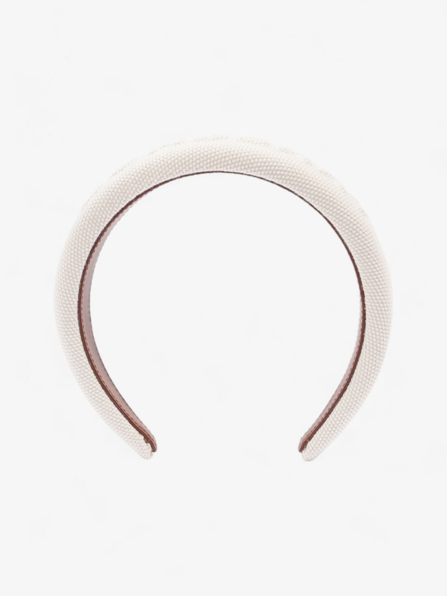 Burberry Logo Hairband White Cotton Image 2