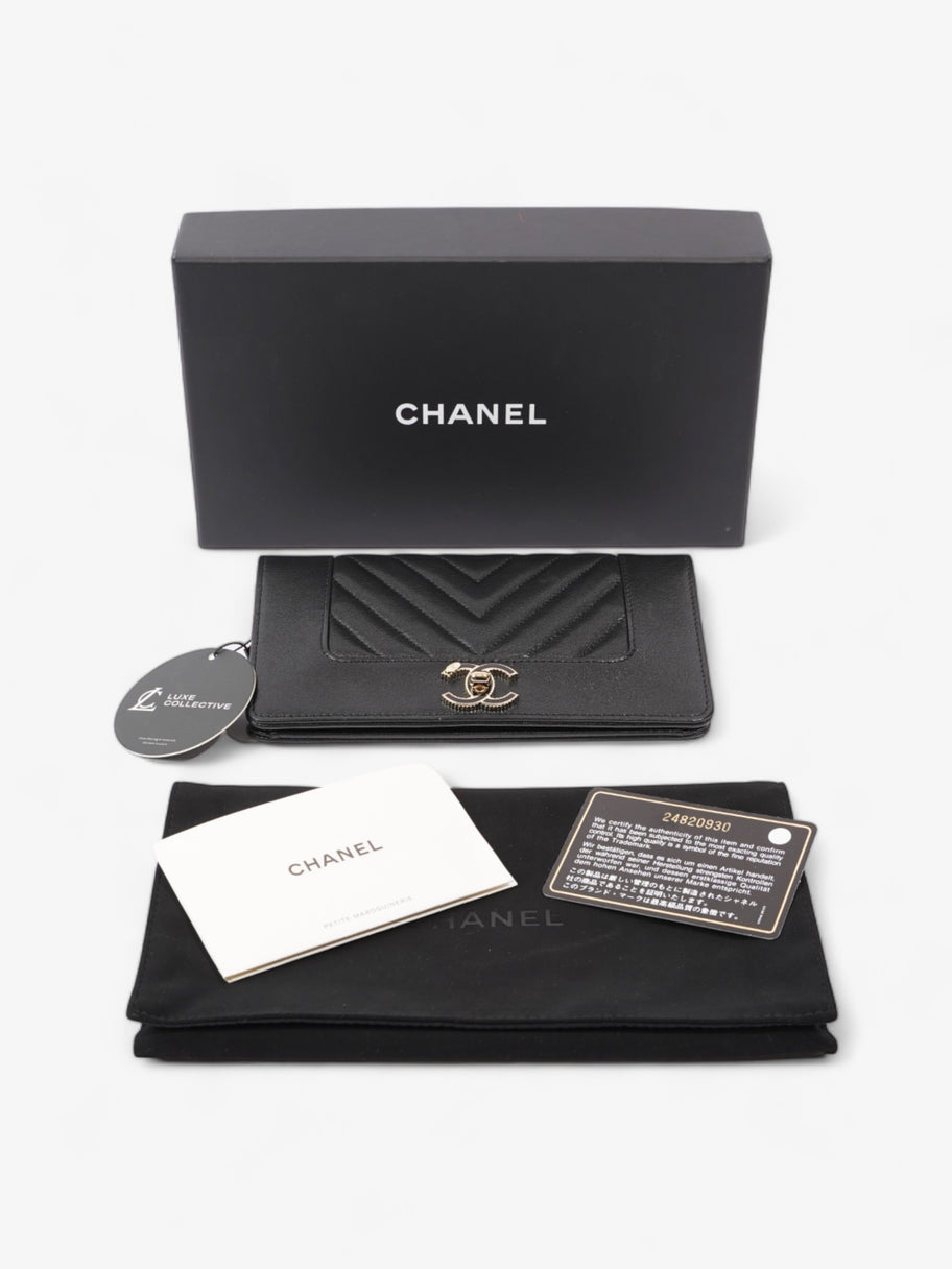 Chanel Mademoiselle Continental Wallet Black Caviar Leather Image 9