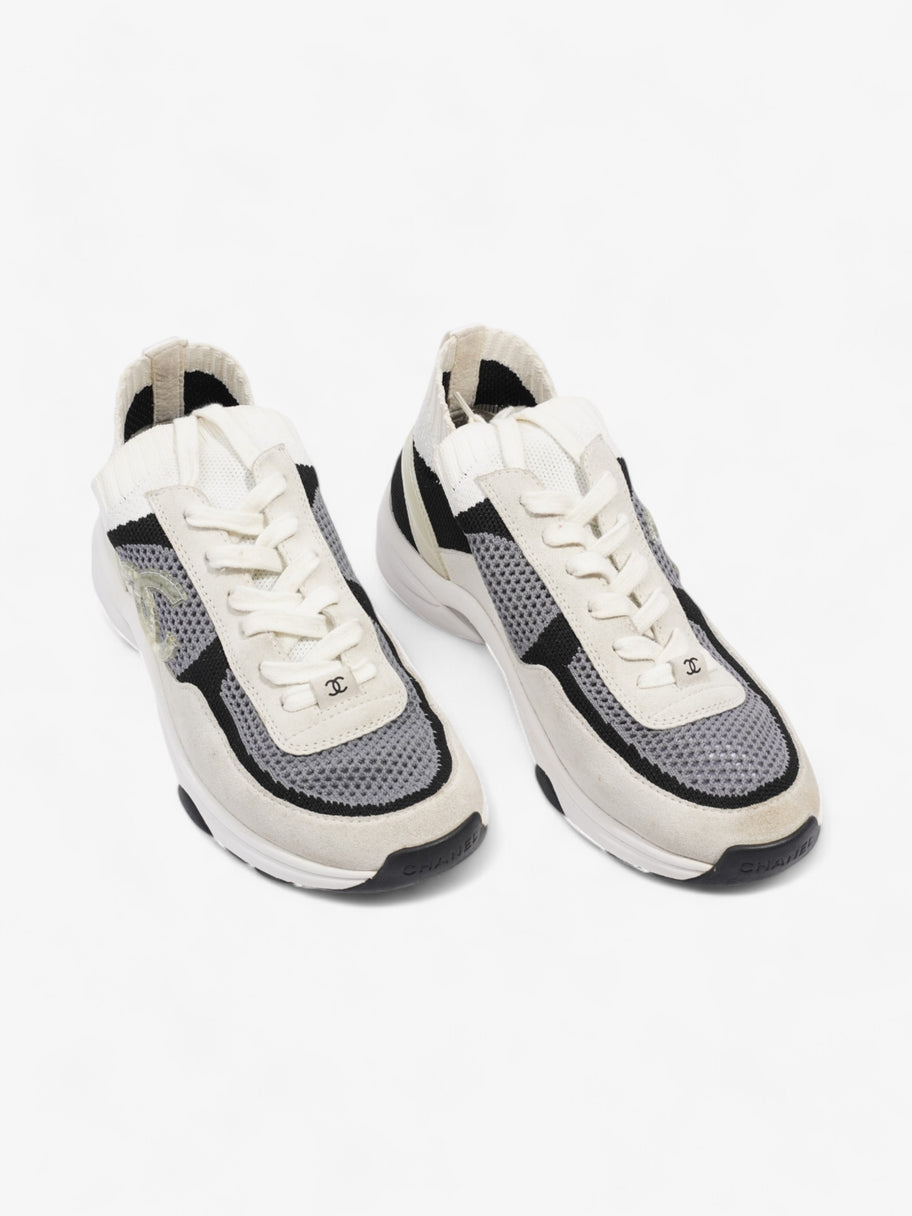 Chanel CC Logo Runners White  / Grey / Black Mesh EU 38 UK 5 Image 8