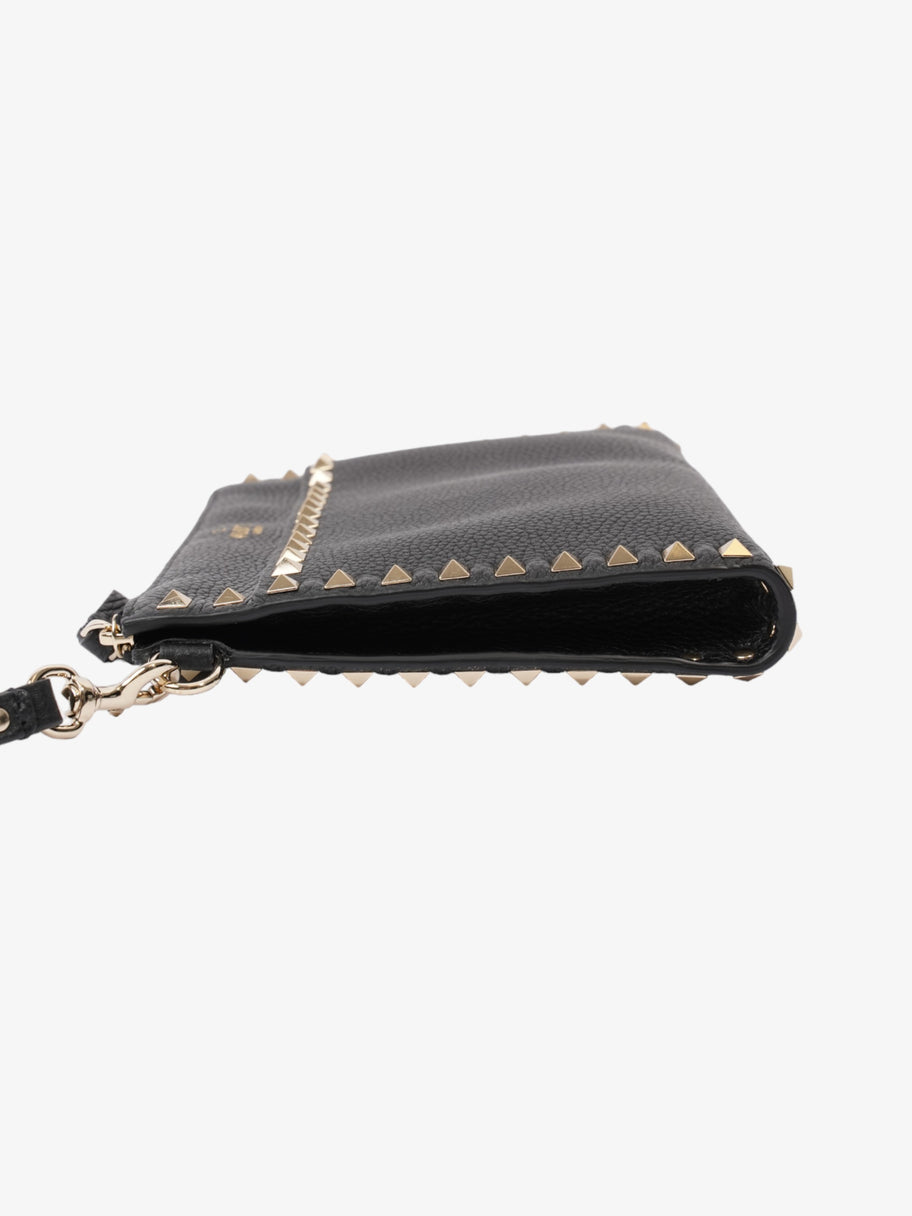 Valentino Rockstud Flat Pouch Black Leather Image 5