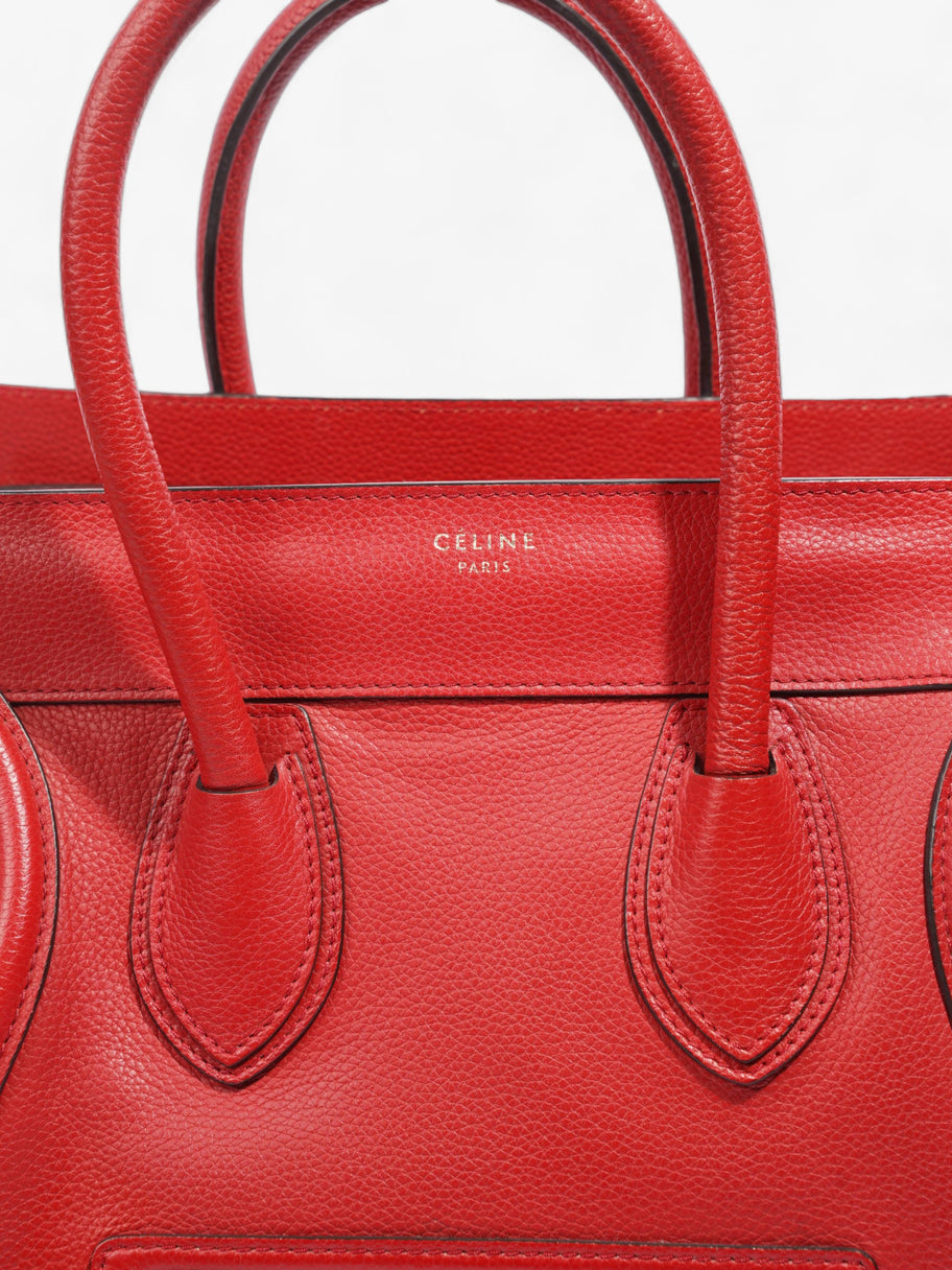 Mini Luggage Tote Red Calfskin Leather Image 3