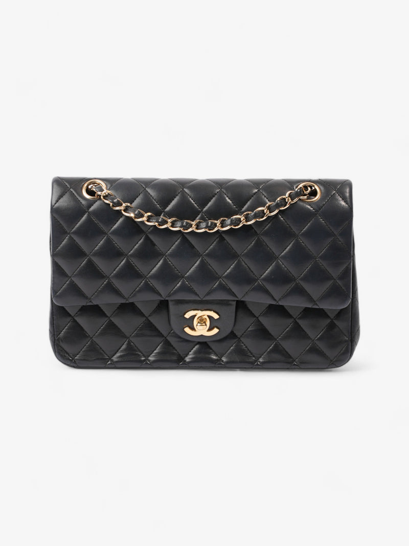  Chanel Classic Double Flap Black Lambskin Leather Medium