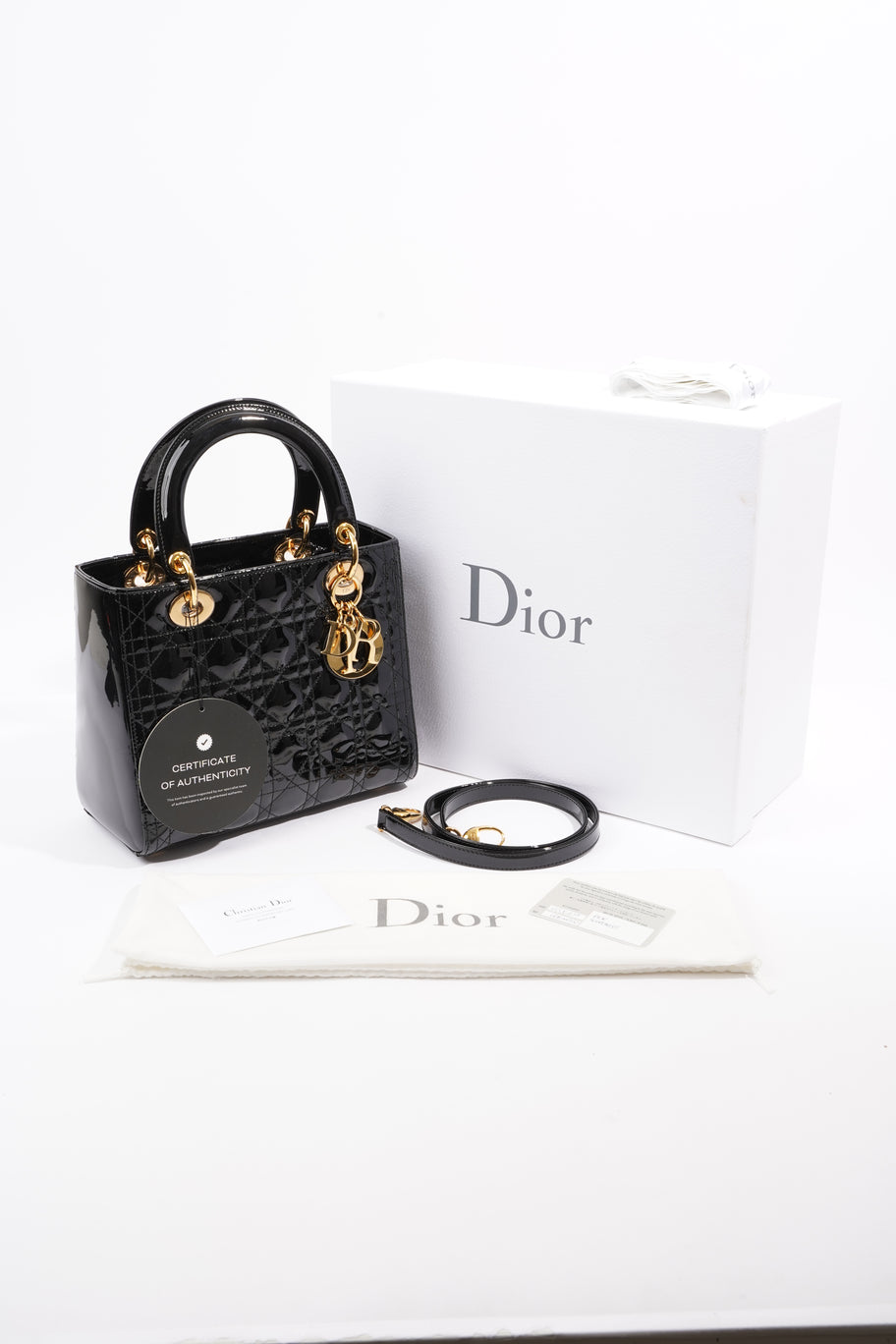 Lady Dior Black Patent Leather Medium Image 11