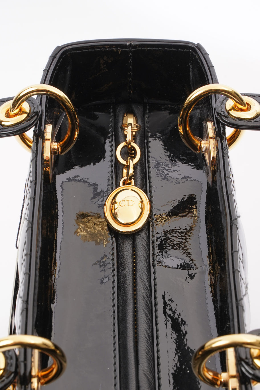 Lady Dior Black Patent Leather Medium Image 8