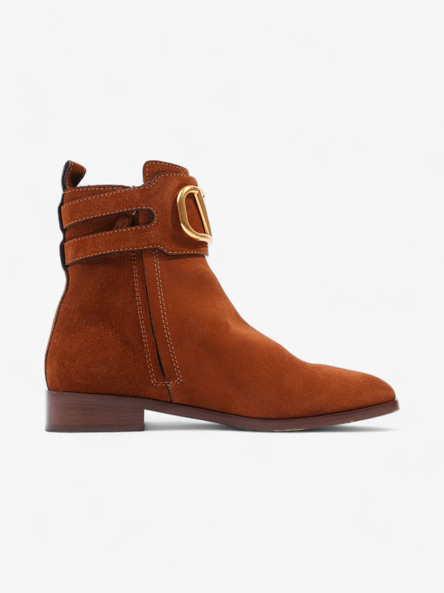 Valentino VLogo Ankle Boots 25mm Tan Suede EU 37 UK 4 Image 4