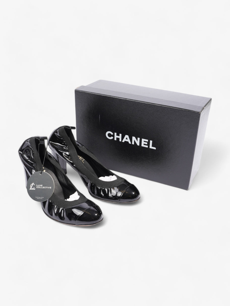 Chanel CC Ballerina Platform Pumps 70 Black Patent Leather EU 39 UK 6 Image 10