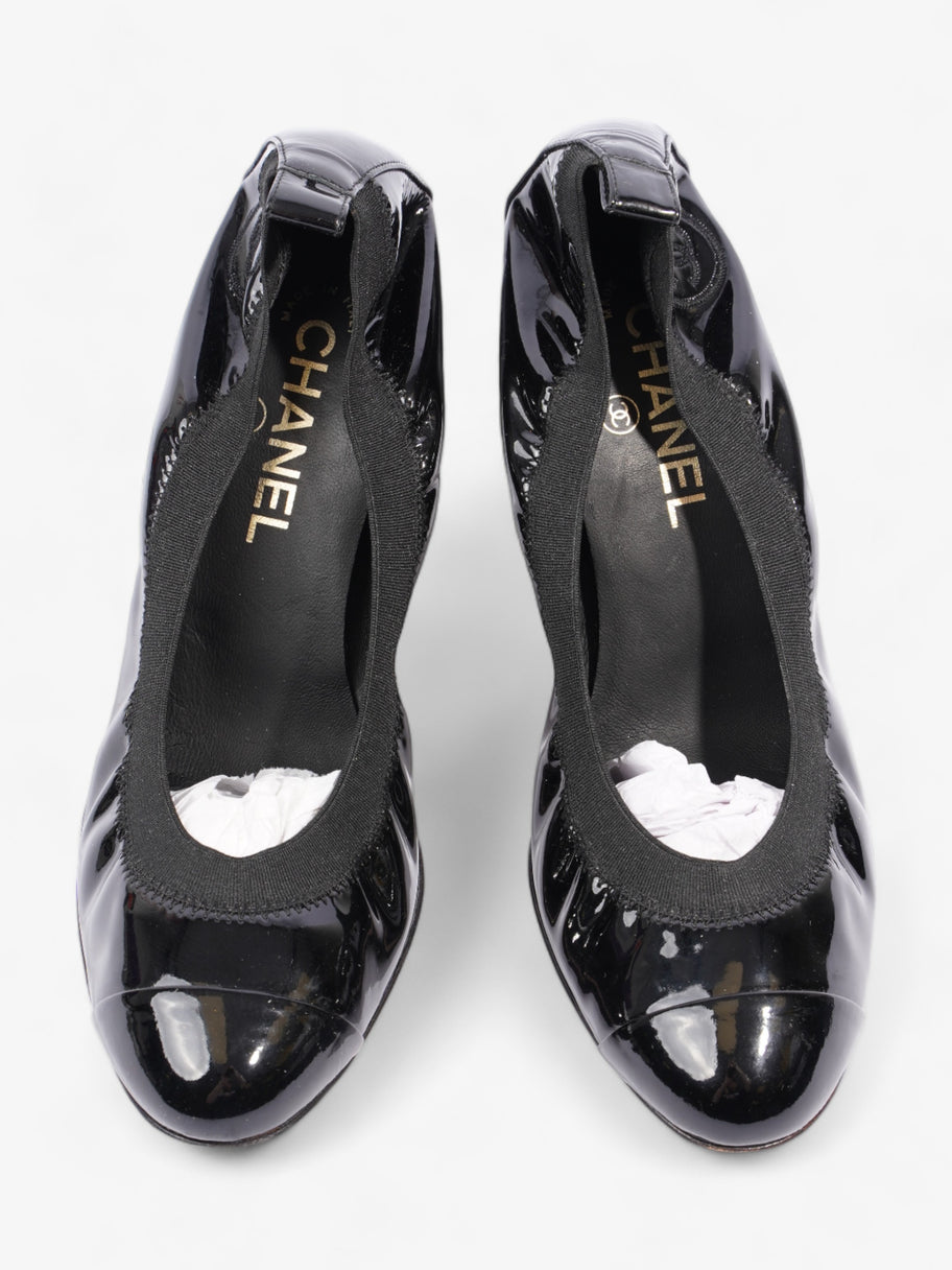 Chanel CC Ballerina Platform Pumps 70 Black Patent Leather EU 39 UK 6 Image 8