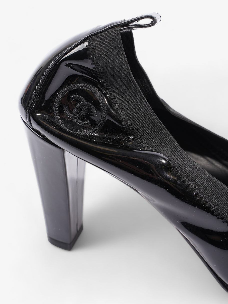 Chanel CC Ballerina Platform Pumps 70 Black Patent Leather EU 39 UK 6 Image 9