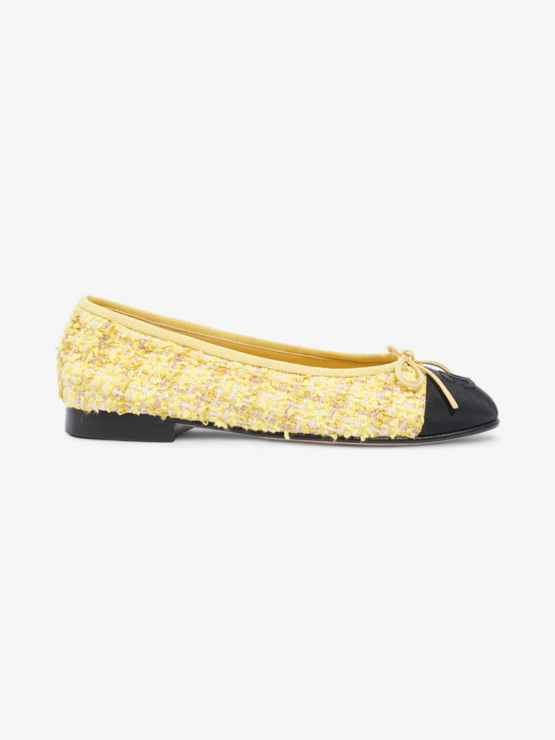  Chanel CC Ballerina Pumps Yellow / Black Mesh EU 36 UK 3