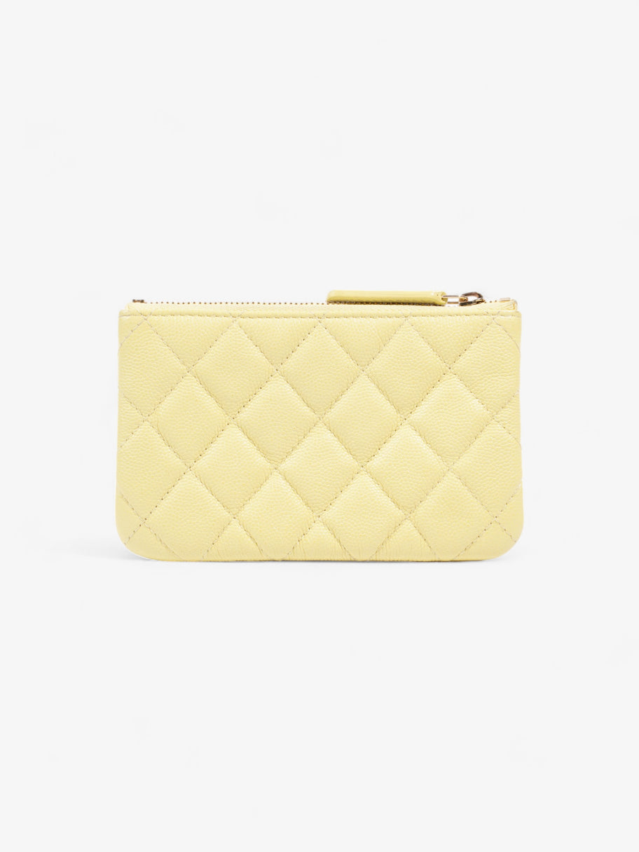 Chanel Quilted Pouch Yellow Caviar Leather Image 2