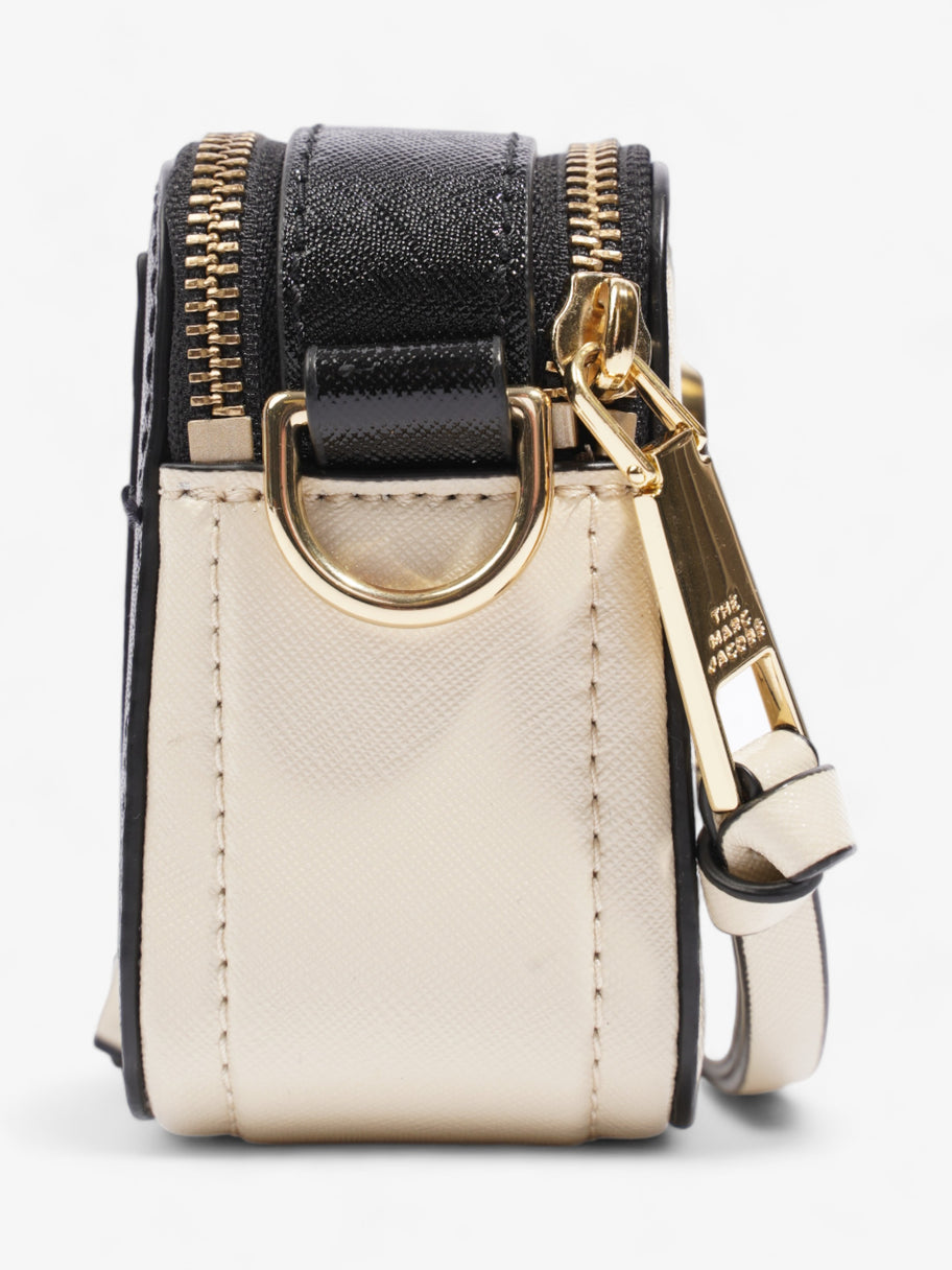 Marc Jacobs The Snapshot Cream / Black Saffiano Leather Image 5