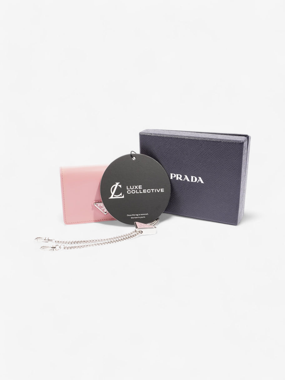 Prada Logo Wallet on Chain Pink Leather Mini Image 11