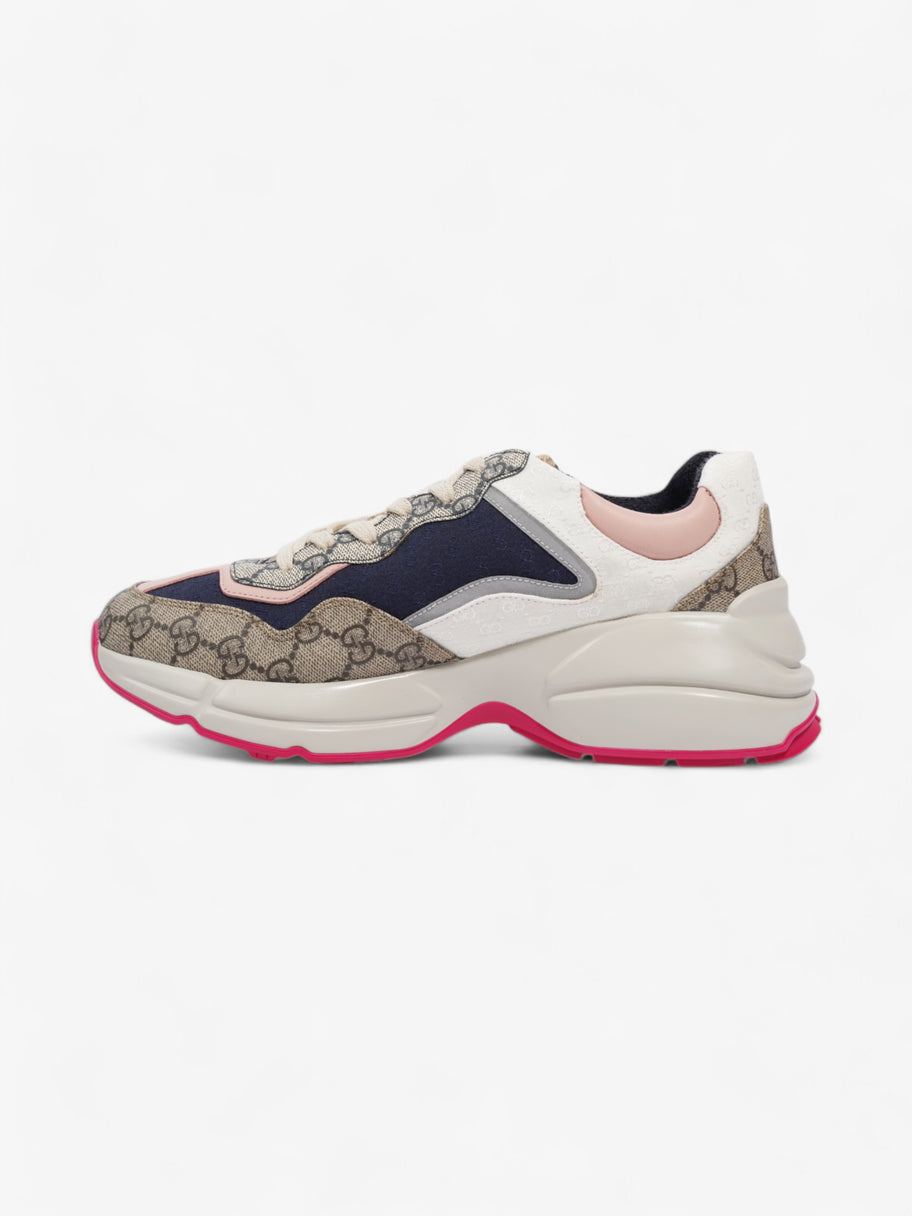 Gucci Rhyton Sneakers Beige  / Navy / Pink Canvas EU 41 UK 7 Image 3