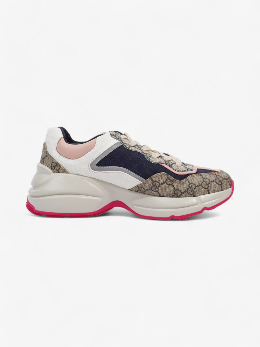 Gucci Rhyton Sneakers Beige  / Navy / Pink Canvas EU 41 UK 7 Image 4