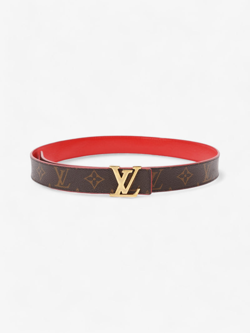  Louis Vuitton LV Iconic Reversible Belt Monogram / Red Coated Canvas 80cm / 32