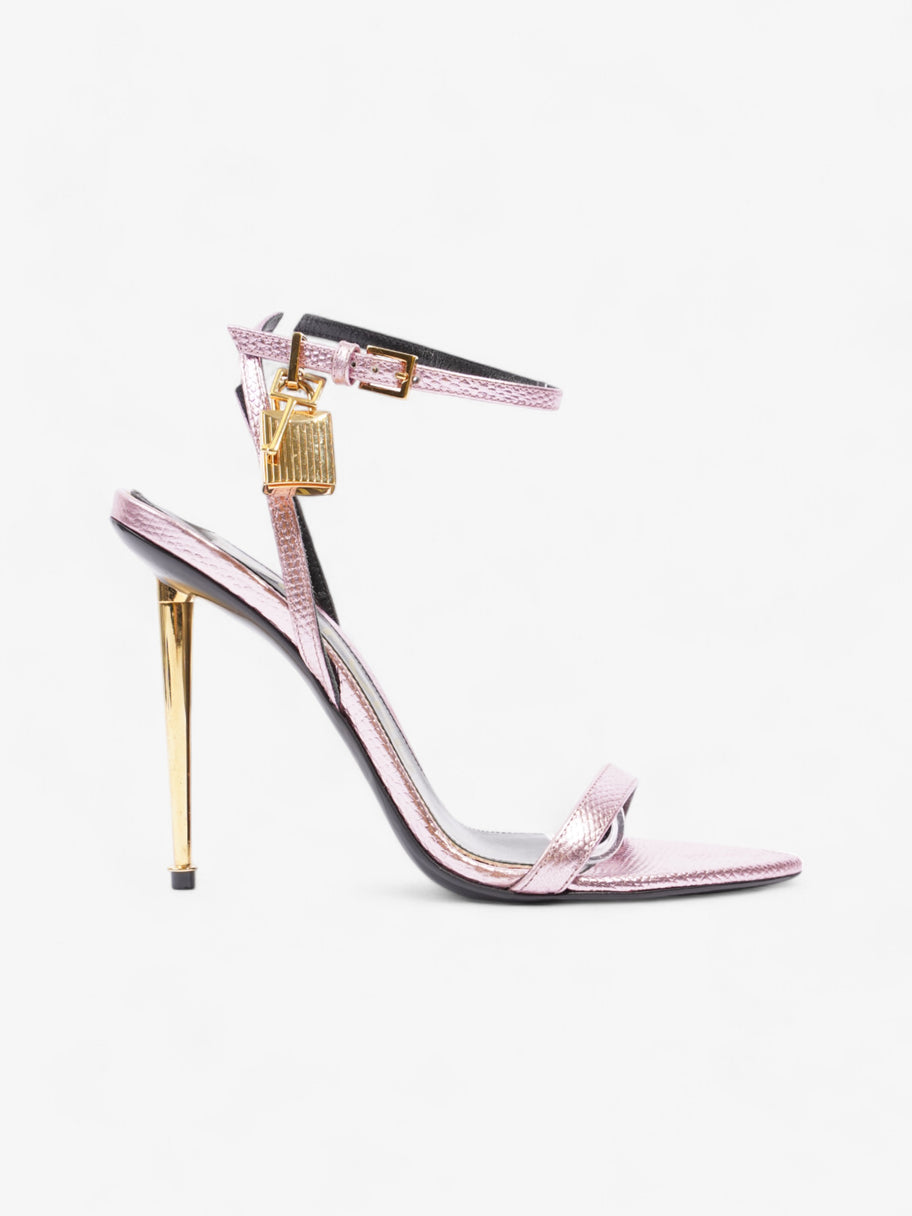 Tom Ford Padlock Heels 100 Metallic Pink Leather EU 37.5 UK 4.5 Image 1