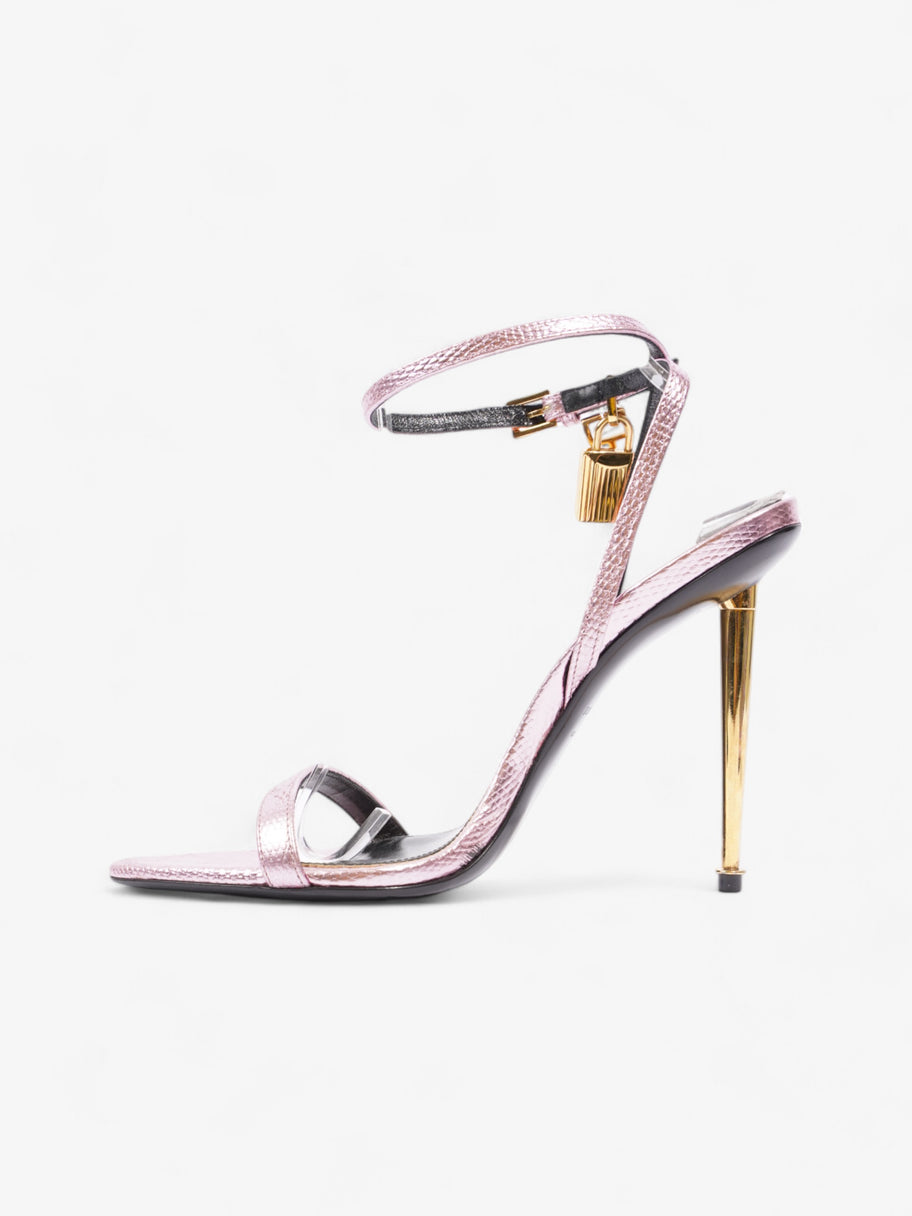 Tom Ford Padlock Heels 100 Metallic Pink Leather EU 37.5 UK 4.5 Image 3