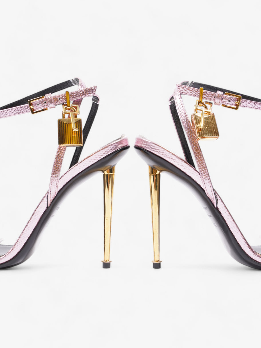 Tom Ford Padlock Heels 100 Metallic Pink Leather EU 37.5 UK 4.5 Image 8