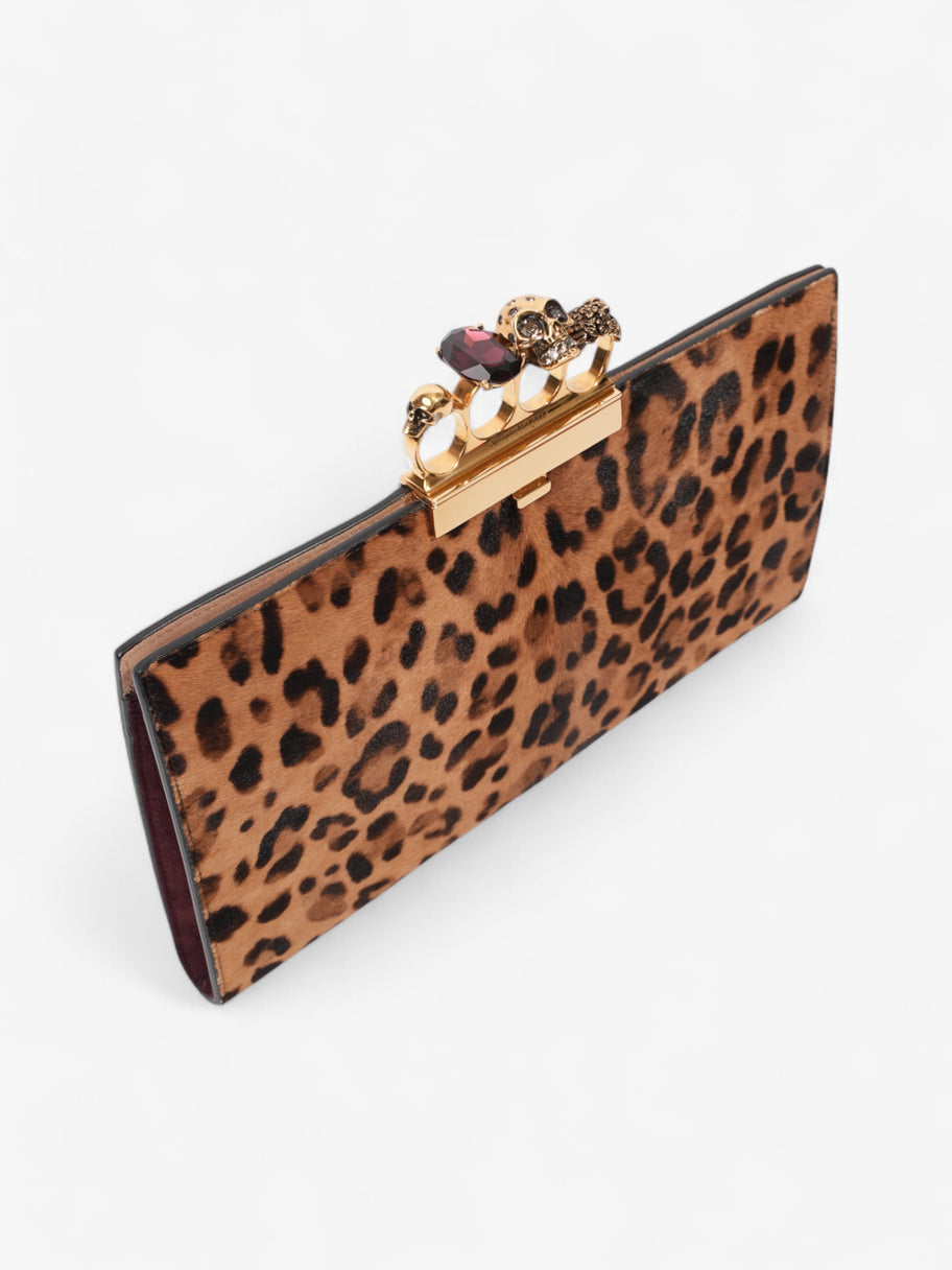 Alexander McQueen Four Ring Flat Pouch Leopard Print Calf Hair Image 7