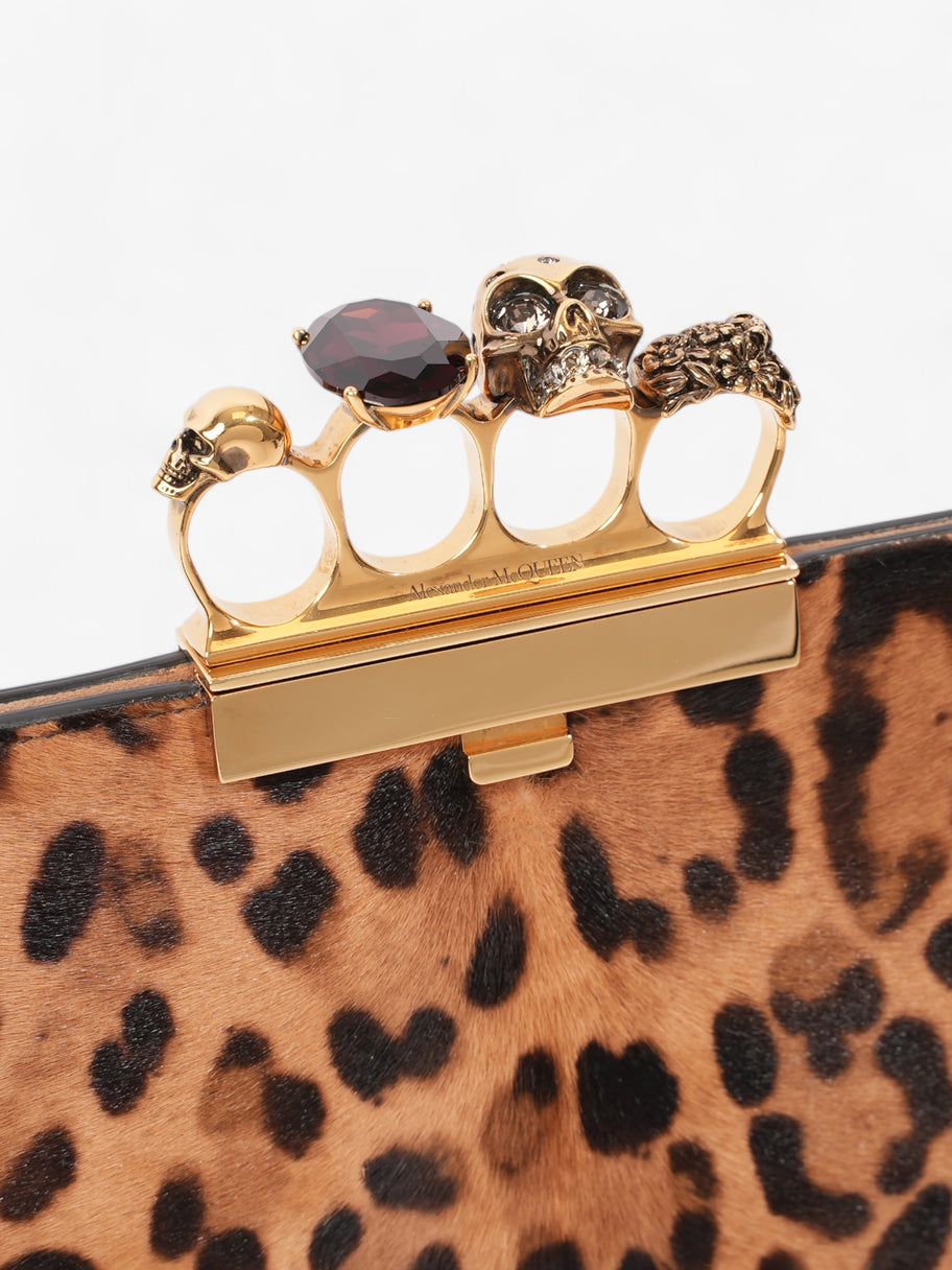 Alexander McQueen Four Ring Flat Pouch Leopard Print Calf Hair Image 9