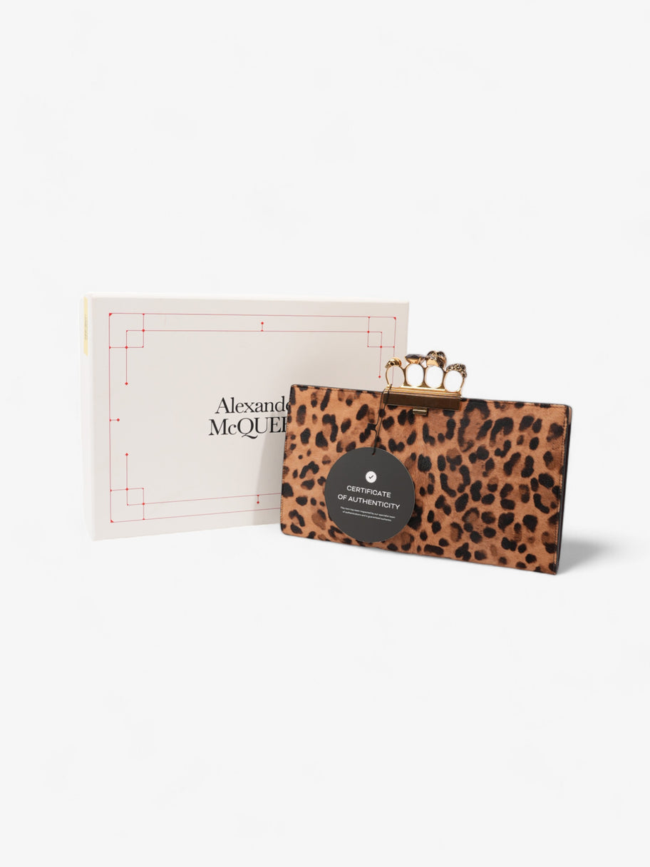 Alexander McQueen Four Ring Flat Pouch Leopard Print Calf Hair Image 10