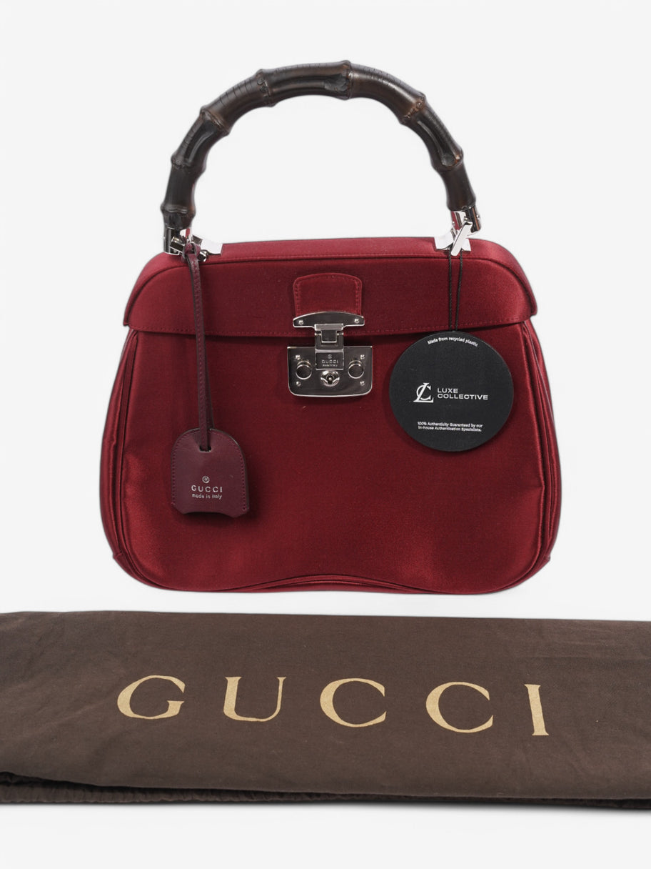 Gucci Bamboo Lady Lock Top Handle Red Velvet Image 11