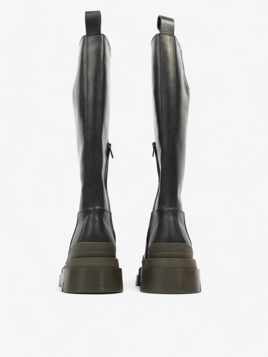 Tire Knee High Boot Black Leather EU 38.5 UK 5.5 Image 5