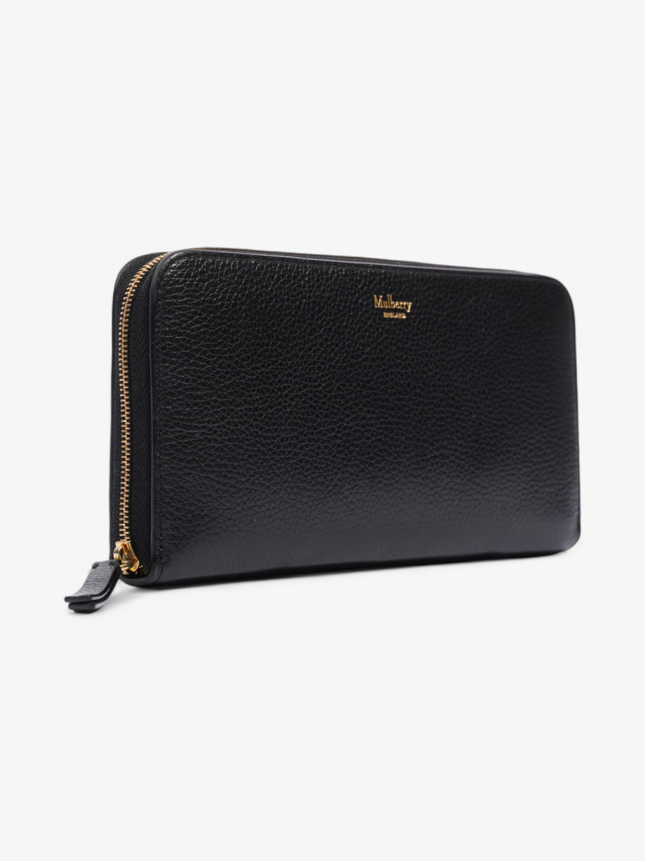 Mulberry Zip Around Wallet Black / Gold Grained Leather Small Image 4