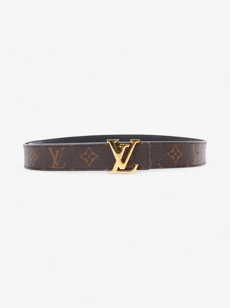  Louis Vuitton LV Initiales Reversible Belt Monogram / Black / Gold Canvas 90cm / 36