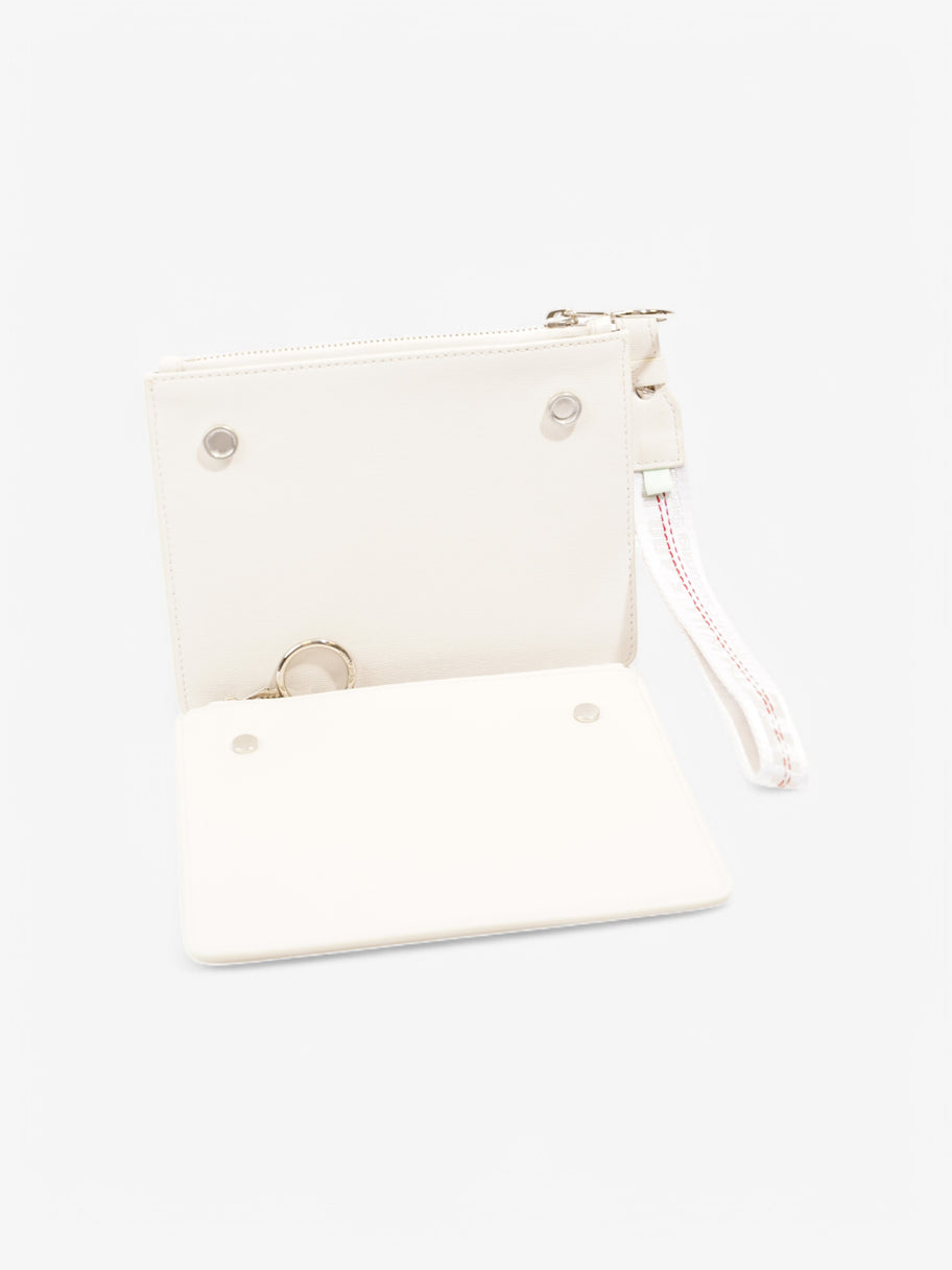 Off White Diagonal Double Flat Bag White / Black Leather Image 10